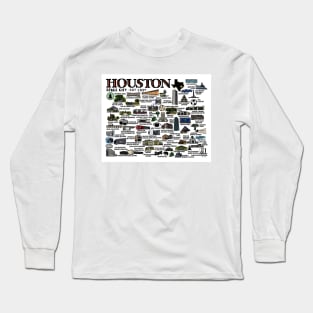 Houston Texas Map Long Sleeve T-Shirt